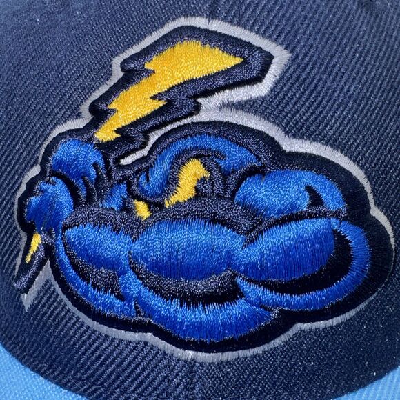 Bimm Ridder Trenton Thunder Cloud Logo MLB SnapBack YOUTH HAT NAVY/baby Blue - Picture 6 of 10